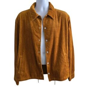 Urban Outfitters Mens Medium Oversized Corduroy Snap Front Shacket Jacket Rust